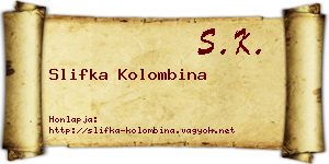 Slifka Kolombina névjegykártya